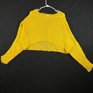 Mango Basics Mohair‎ Cropped Knit Yellow Sweater Women's Size Small